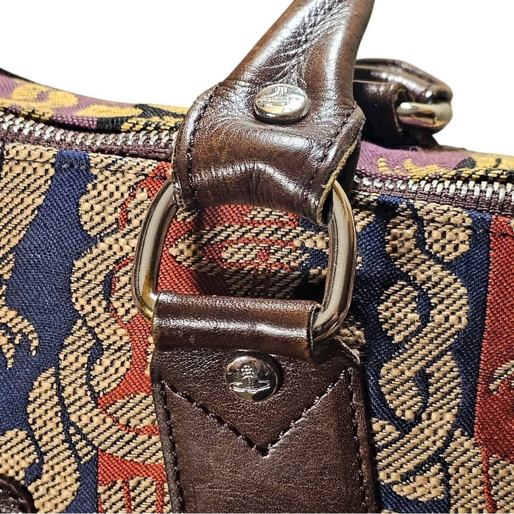 Rare Vivienne Westwood Cloth Large Weekender Bag with leather accents with COA!! - Picture 13 of 14